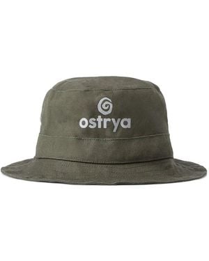 Ostrya Logo-Print Bucket Hat - Green