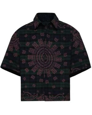 Rhude Paisley-Print Flannel Shirt - Blue