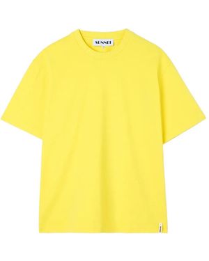 Sunnei Cotton T-Shirt - Yellow