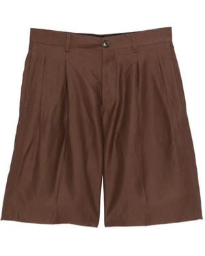 Laneus Pleated Shorts - Brown