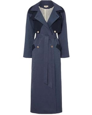 Temperley London Gabardina Victory Con Doble Botonadura - Azul