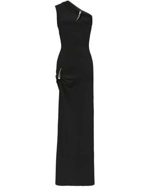 GRACE LING Claw One-Shoulder Maxi Dress - Black