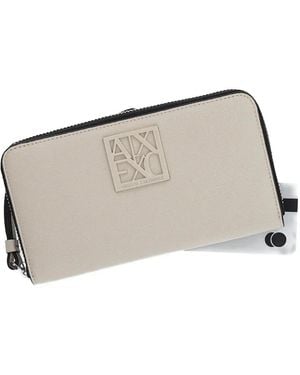 ARMANI EXCHANGE Zip-Around Wristlet Wallet - Natural