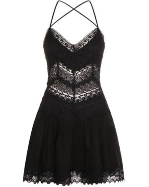 Charo Ruiz Aveline Lace Strap Mini Dress - Black