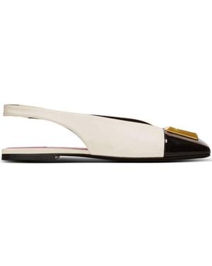 Balmain Eden Two-tone Leather Slingbacks - White