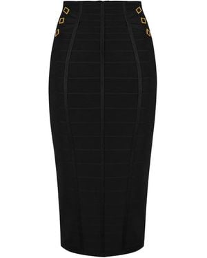 Elisabetta Franchi 3D knit ring-detail midi skirt - Schwarz