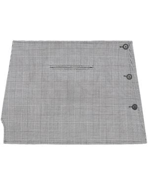 Courreges Oblique Prince Of Wales Mini Skirt - Grey