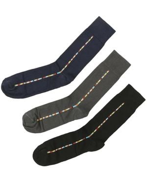 Paul Smith Striped Socks (Pack Of Three) - Black