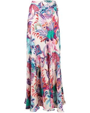 Rabanne Floral Print Maxi Skirt - Multicolour