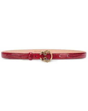 Roberto Cavalli Serpentine Leather Belt - Red