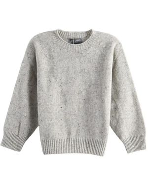 Margaret Howell Donegal Raglan-Sleeve Flecked Sweater - Grey