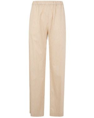 DR. HOPE Striped Elastic-Waist Pants - Natural