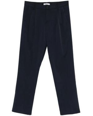Imperial Pleated-Design Trousers - Blue