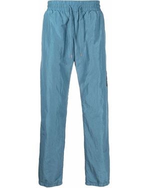 Just Don Embroidered-Logo Track Pants - Blue