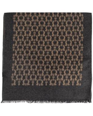 Ferragamo Gancini-Monogram Scarf - Black