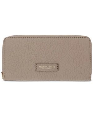 Marc O' Polo Logo-Patch Pebbled-Effect Wallet - Grey