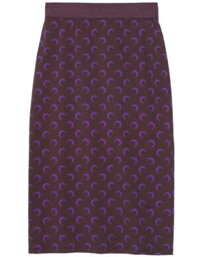 Marine Serre Moon-Print Skirt - Purple