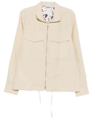 Paul Smith Drawstring-Hem Zip-Up Jacket - Natural