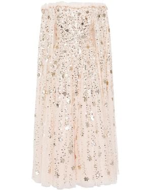 Needle & Thread Shooting Stars Cape Ankle Gown - Natural