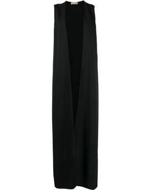 Elie Saab Maxi Open-Front Gilet - Black