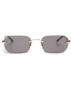 Gucci Interlocking G Rimless Sunglasses - Metallic