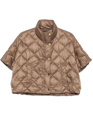 Max Mara Quilted Short-Sleeve Jacket - Brown