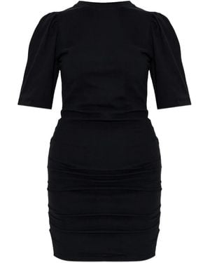 Isabel Marant Mylda Puff-Sleeve Gathered Mini Dress - Black
