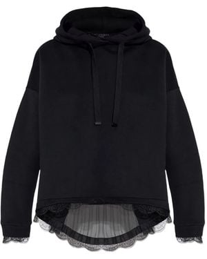 AllSaints Lace-Trim Hoodie - Blue
