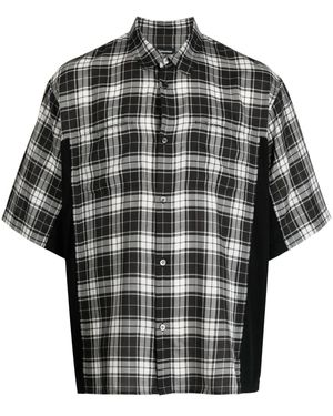 Undercoverism Check-Print Short-Sleeve Shirt - Black