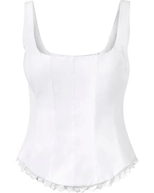 Alejandra Alonso Rojas Korset Met Broderie Afwerking - Wit