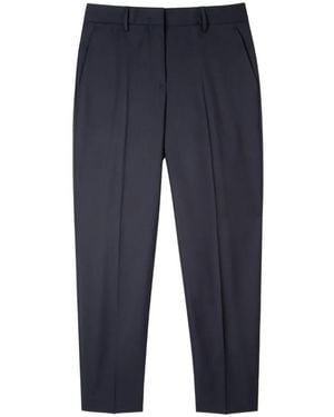Paul Smith Pantalon En Laine À Design Plissé - Blue
