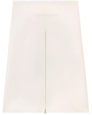 Courreges Zip-Detail Twill Midi Skirt - Natural