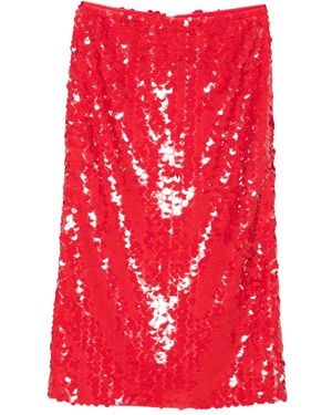 Isabelle Blanche Sequinned Skirt - Red