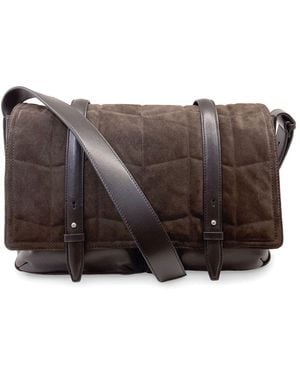 Dries Van Noten Panelled Satchel Bag - Brown