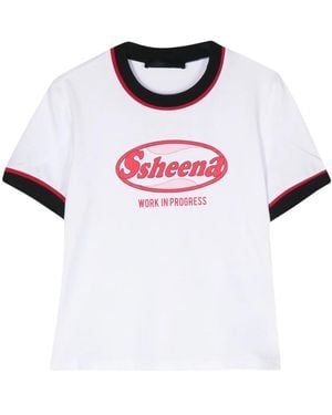 Ssheena Logo-Print Cotton T-Shirt - White