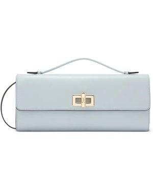 Furla Clara Leather Clutch Bag - Grey