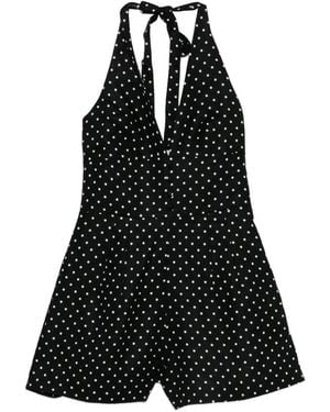 Faithfull the Brand Sofia Polka-Dot Playsuit - Black
