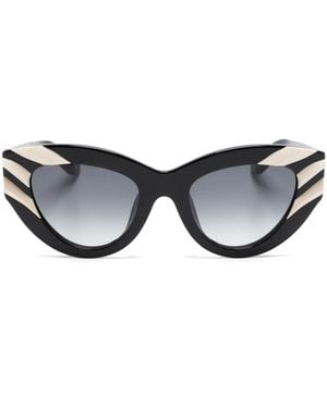 Roberto Cavalli 3D-Detail Cat Eye-Frame Sunglasses - Black