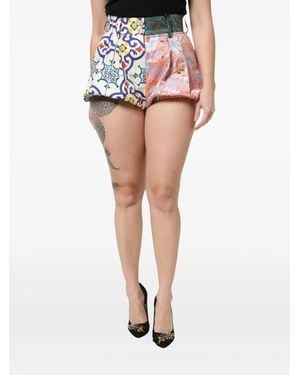 Dolce & Gabbana Patchwork Jacquard Shorts - Natural