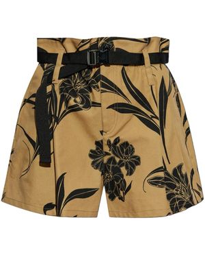 Moncler Shorts A Fiori - Neutro