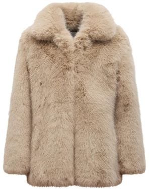 GIUSEPPE DI MORABITO Faux-Fur Notch-Lapel Coat - Natural