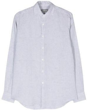 Canali Spread-Collar Long-Sleeve Shirt - White