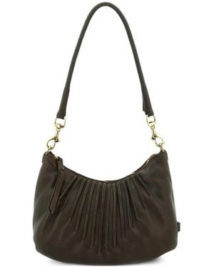 Caterina Lucchi Iva Ruched Leather Shoulder Bag - Black