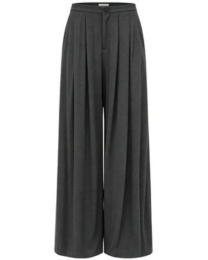 ili node Nfift Pleated Wide-Leg Trousers - Black