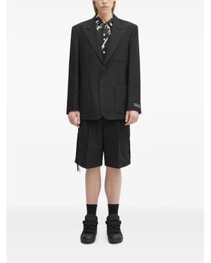 Lacoste Patch-Pocket Single-Breasted Blazer - Black