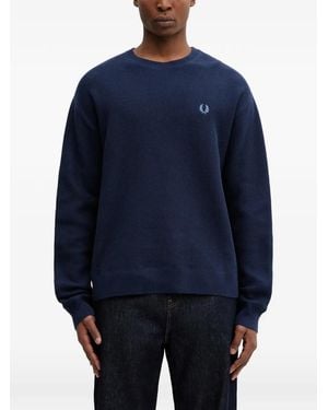 Fred Perry Logo-Embroidered Jumper - Blue