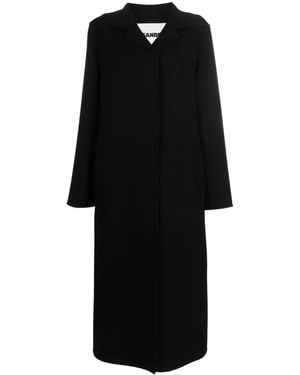 Jil Sander Single-Breasted Cashmere Coat - Black