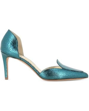 Antonio Barbato Maestri Veneziani Crackled-Effect Leather Court Shoes - Blue