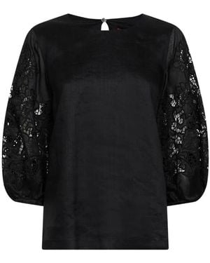 Max Mara Blusa Con Bordado Inglés - Negro