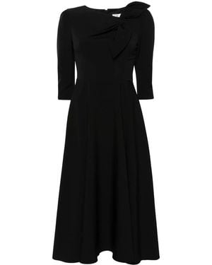 Nissa Bow-Detail Midi Dress - Black
